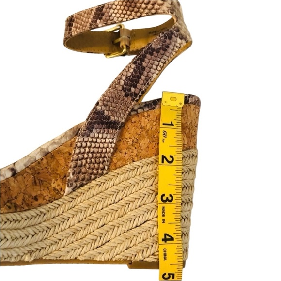 NEW ADRIENNE VITTADINI PLATFORM ESPADRILLE 10 Jute Wedge Snakeskin - Picture 12 of 15